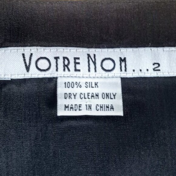 Votre Nom Black Purple Gold Floral Print Silk Vest - Picture 4 of 4